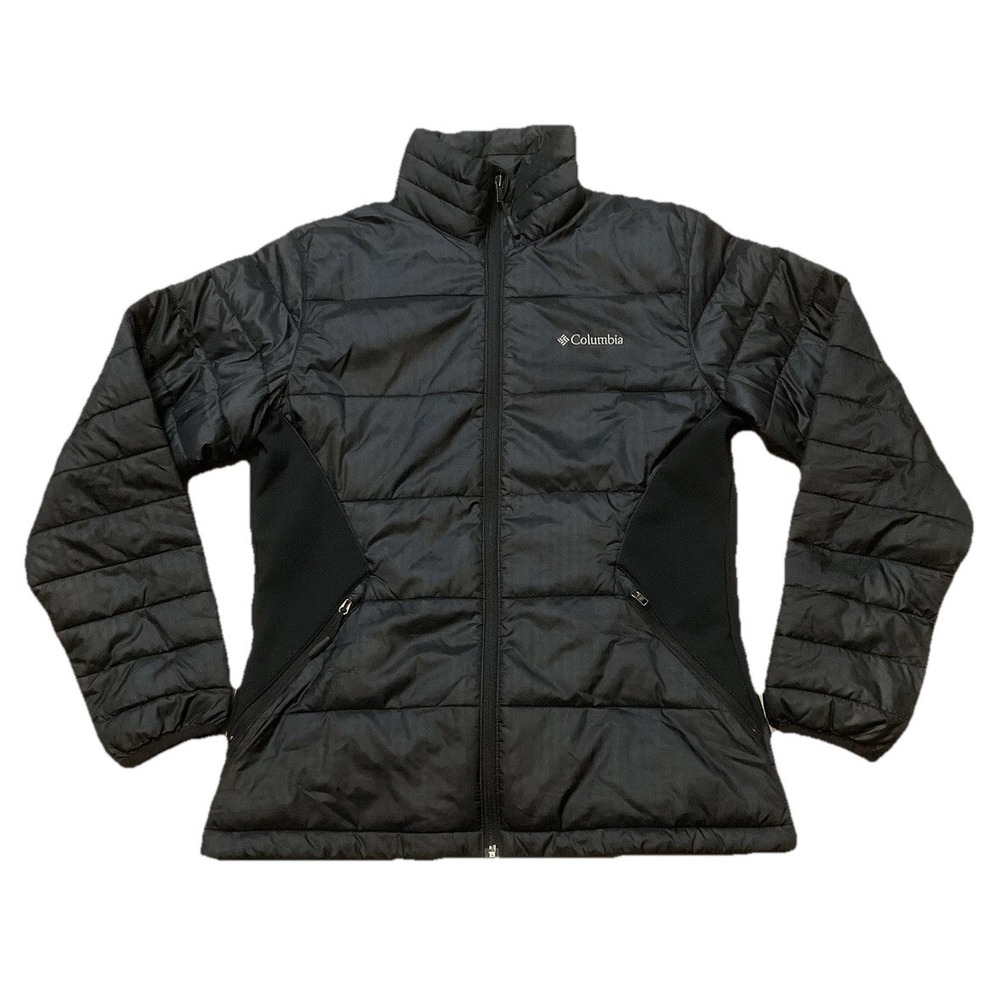 Columbia Puffer Jacket Women's S Black Zip Pockets